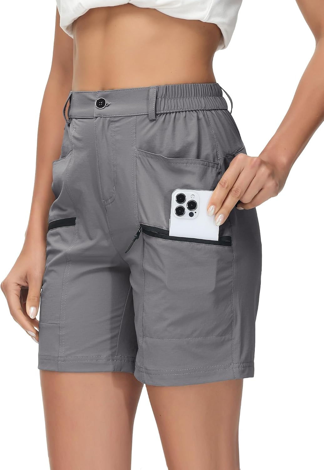 Women's Hiking Cargo Shorts Quick-Dry Outdoor Golf Short Fishing Short with Multipocket