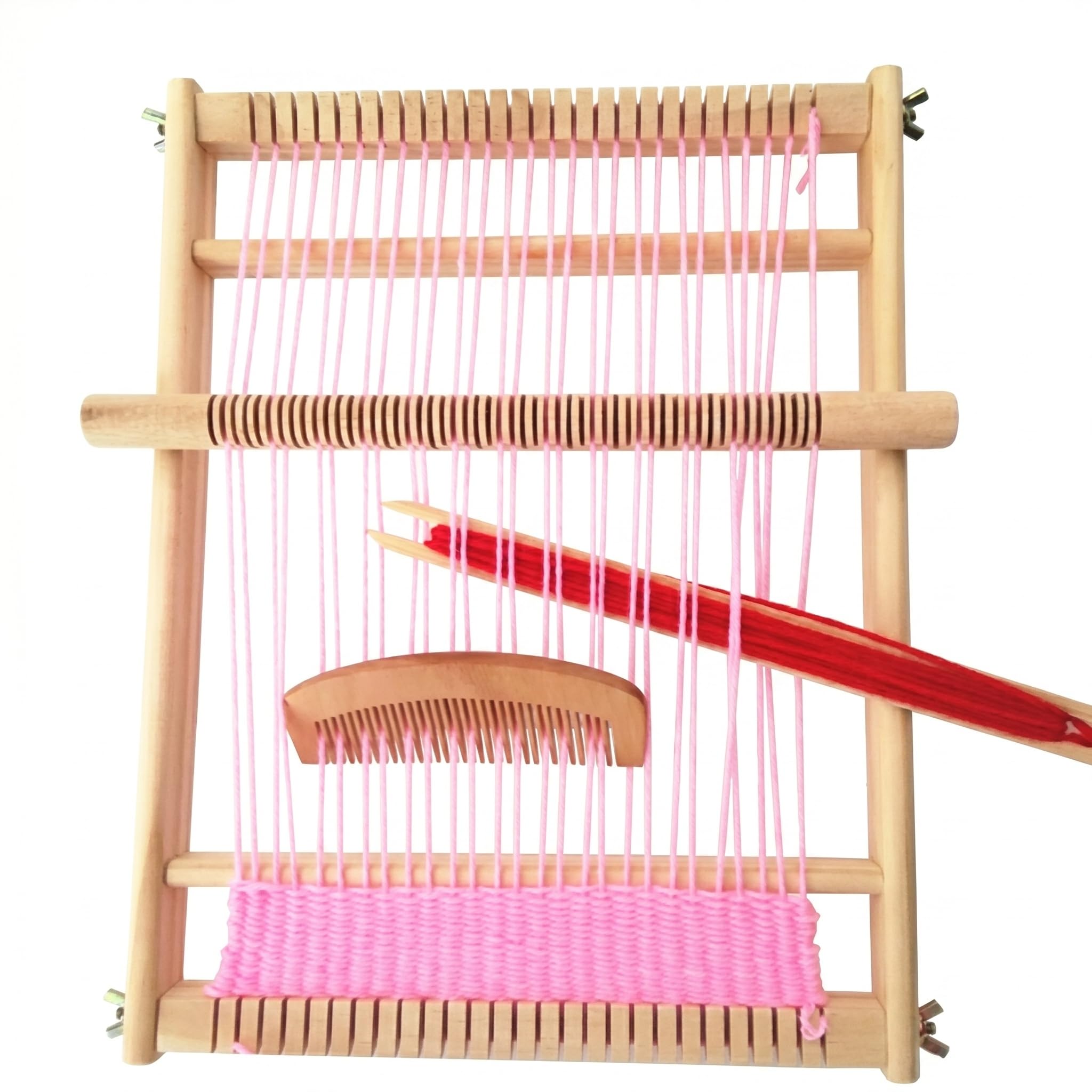 SOONHUA Métier à Tisser En Bois, Cadre Scolaire Avec Bateaux, Machine à Tricoter à la Main Bricolage,Kit de Métier Multi-Métier pour Débutants Et Enfants