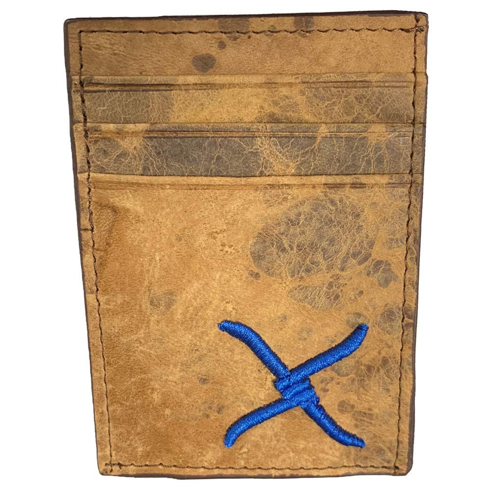 Vintage Leather Money Clip w/Embroidered X-image-23