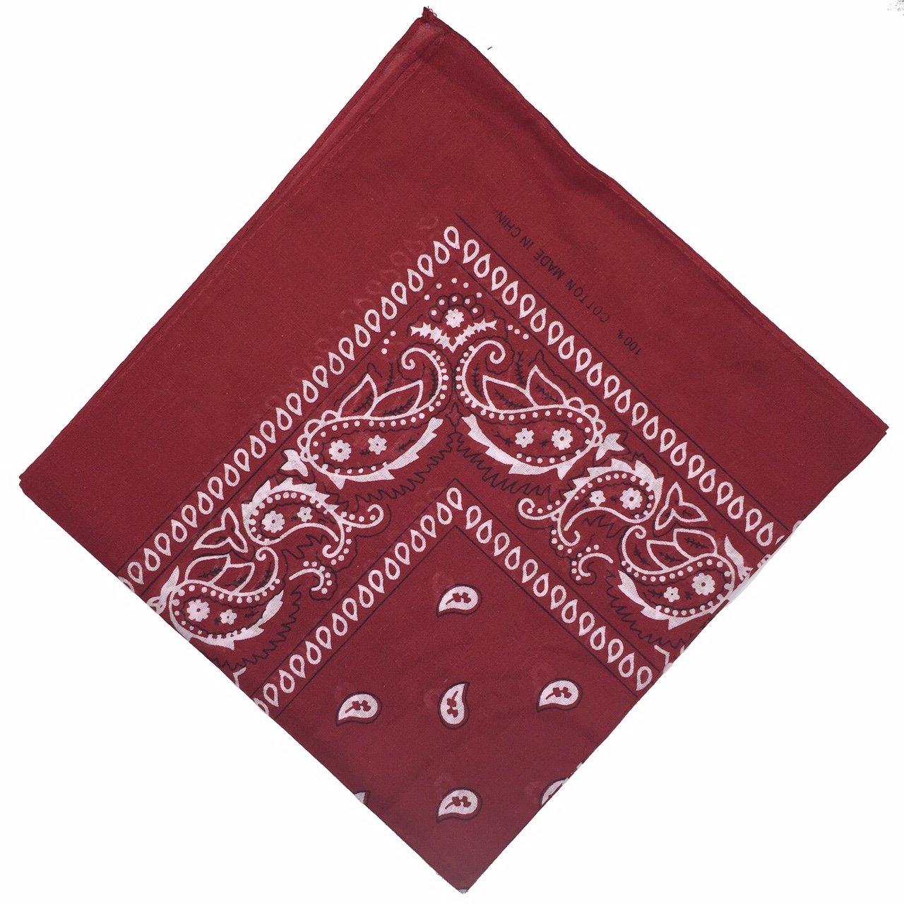 Boolavard 100% bawełna, bandany z oryginalnym wzorem Paisley | kolor do wyboru nakrycia głowy / szal do włosów, wiązanie na nadgarstku, opaska na głowę, 31 # Burgundowy, 55 x 55cm