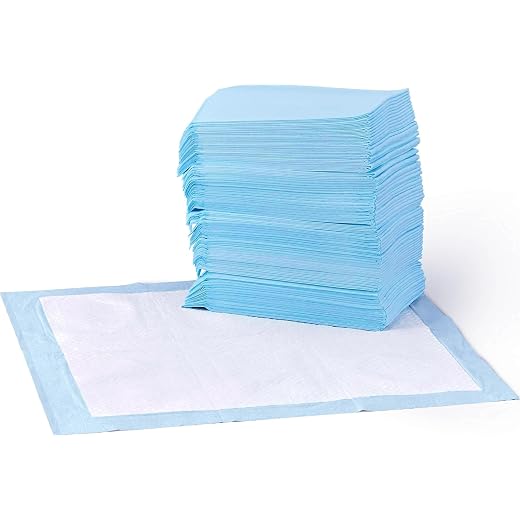 Amazon Basics Leak-Proof Dog and Puppy Potty Training Pee Pads with Quick-Dry 5-Layer Super Absorbent Surface for Dog Training, Floor Protection, Regular Size 22x22", Blue & White, 50 Count