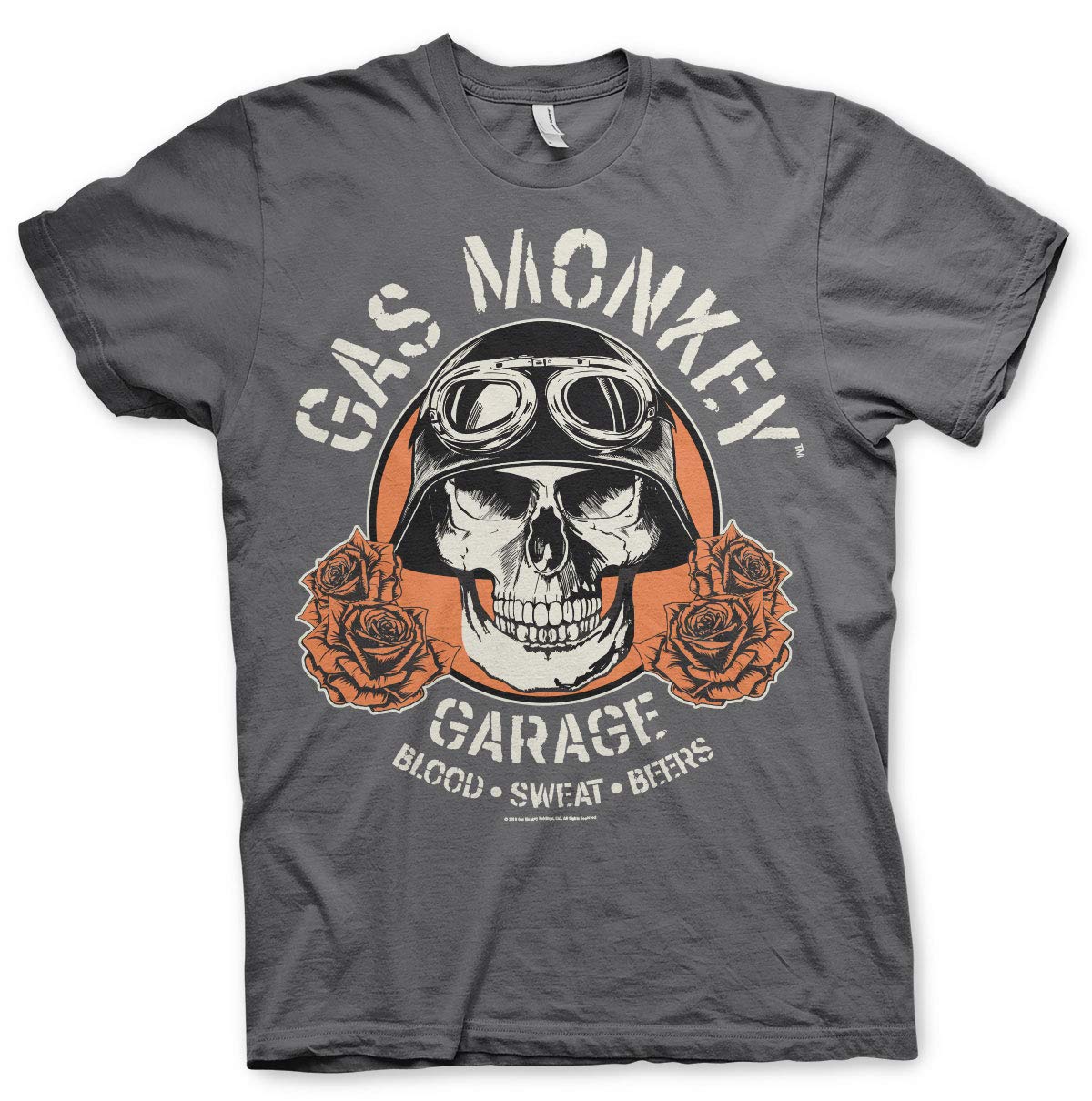 Gas Monkey GarageGas Monkey Garage Officially Licensed Skull Big & Tall Mens T-Shirt (Black)