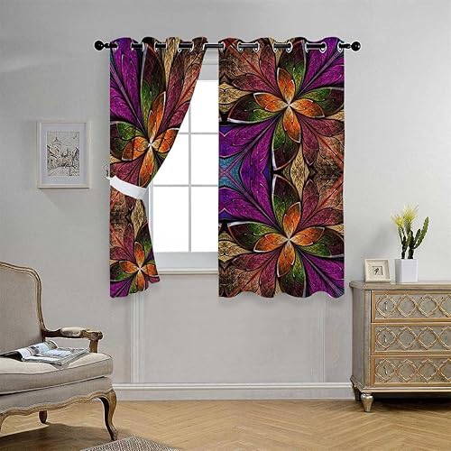 Miniatura 3 de YANFENQI Cortinas para Habitacion - Cortina geométrica de fondo negro oscuro para armario sin puerta, oscurecimiento de habitación, 72 pulgadas de