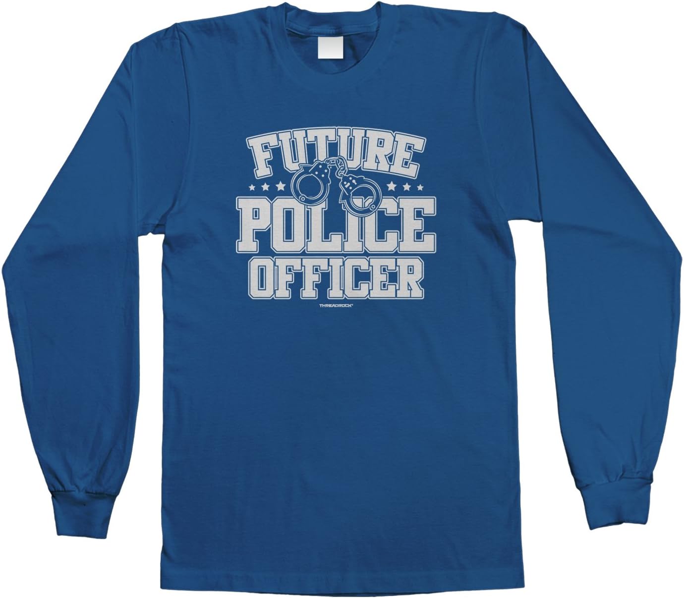Threadrock Big Boys' Future Police Officer Youth Long Sleeve T-Shirt
