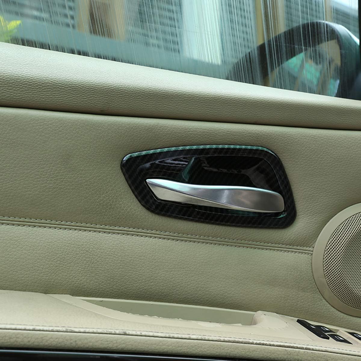 LLKUANG Carbon Fiber Style for BMW 3 Serie E90 Sedan 2005-2012 Door Handle Bowl Cover