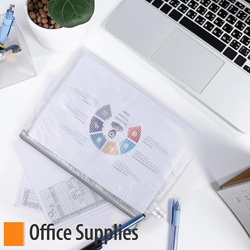 Miniatura 5 de YOPCDJ 15 bolsas de malla con cremallera, A4 de 13.5 x 9.5 pulgadas, bolsas de malla impermeables con cremallera, bolsas de plástico con cremallera