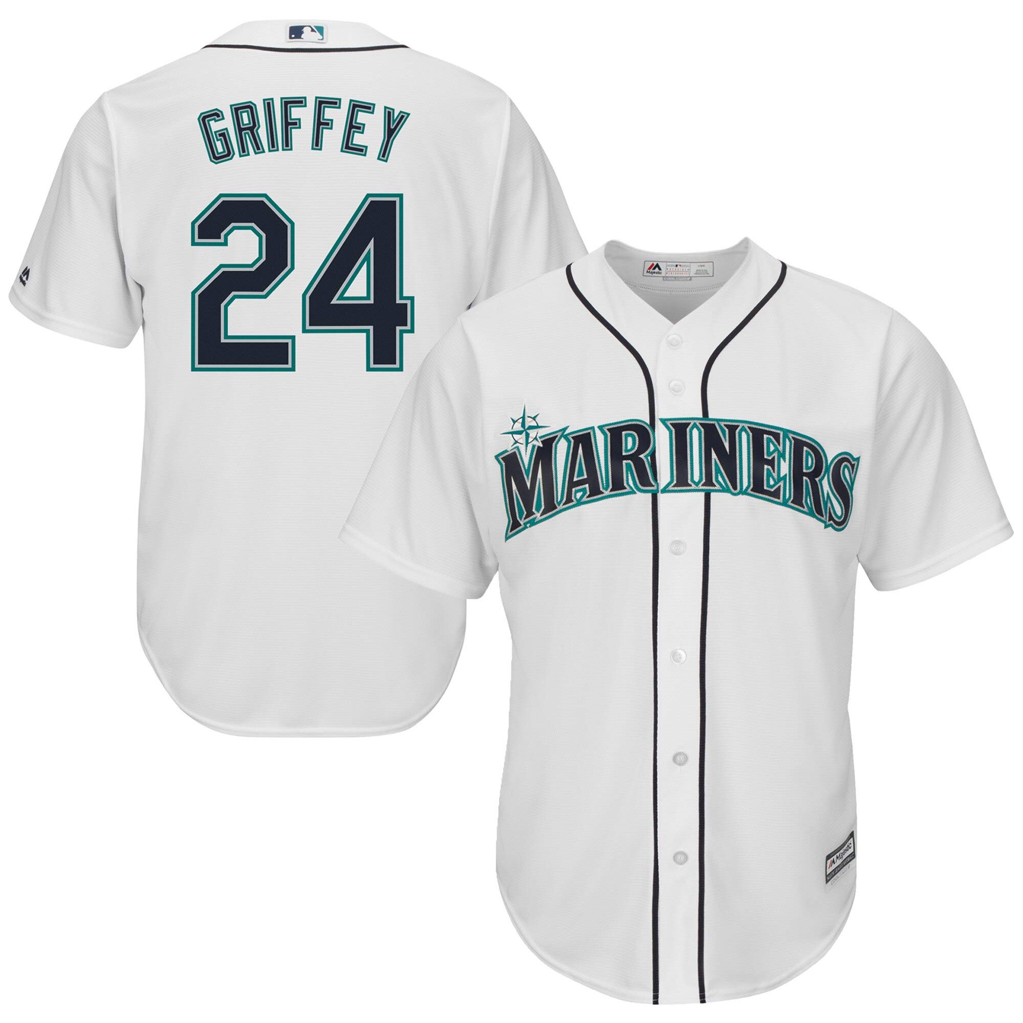 Ken Griffey Jr. Seattle Mariners White Youth Cool Base Home Jersey (Large 14/16)