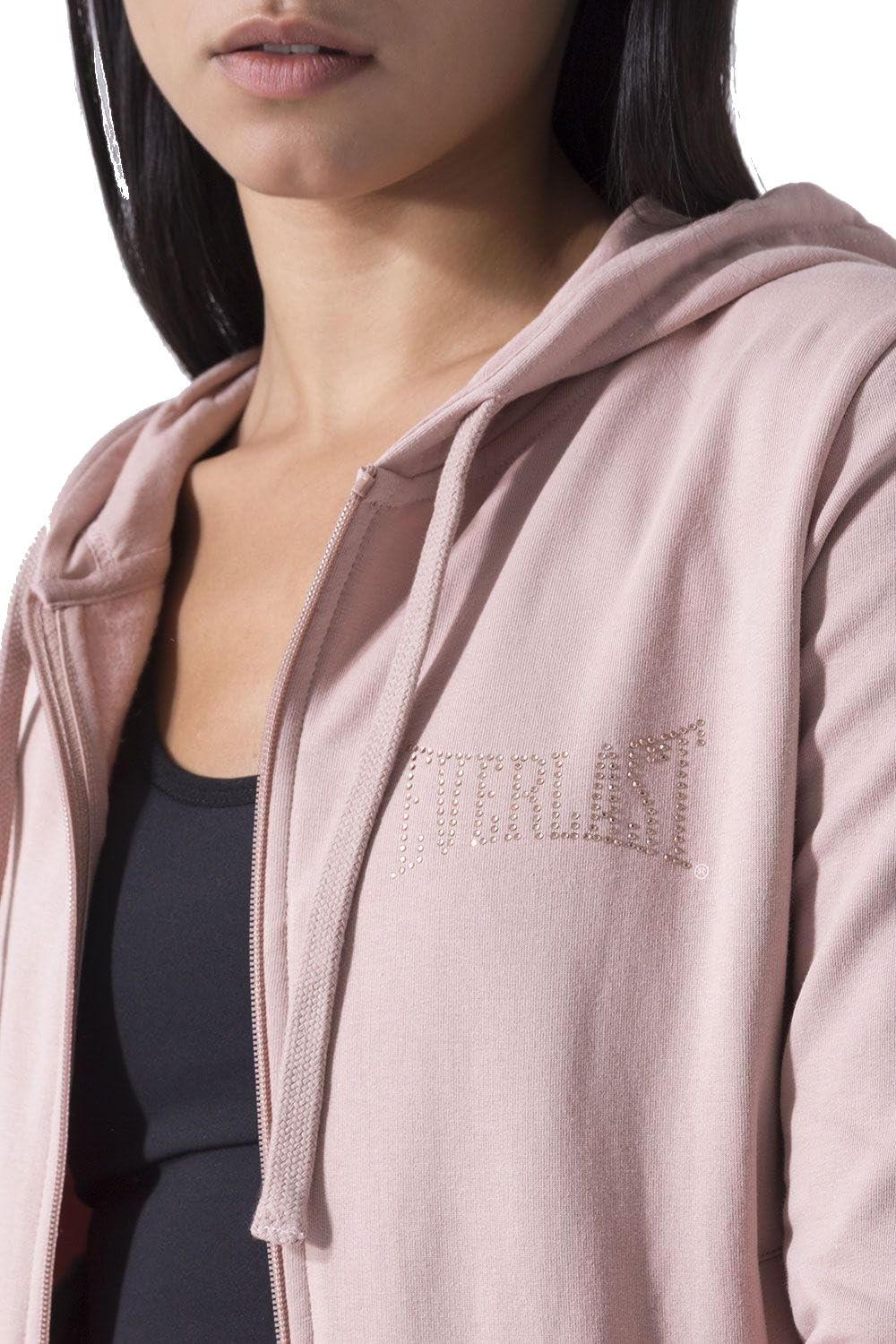 Everlast tuta da ginnastica per donna completo sportivo in cotone felpato set per sport e tempo libero o palestra (IT, Testo, XL, Regular, Regular, Rosa/Nero cappuccio)