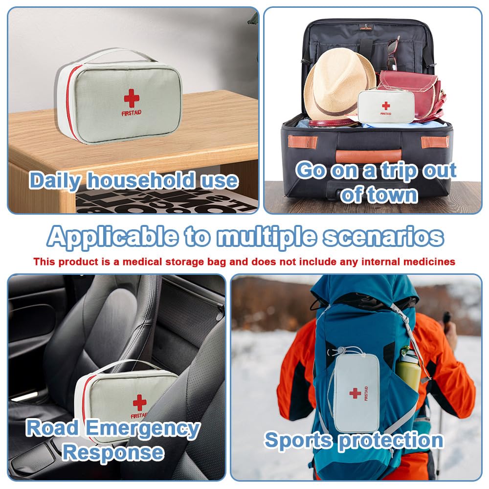 1 Pieza vacío Bolsa de Primeros Auxilios, pequeña Bolsa de Medicina, Borsa Pronto Soccorso Vuota, para el hogar,Oficina,vehículo,Camping, Lugar de Trabajo y Actividades al Aire Libre (vacío)