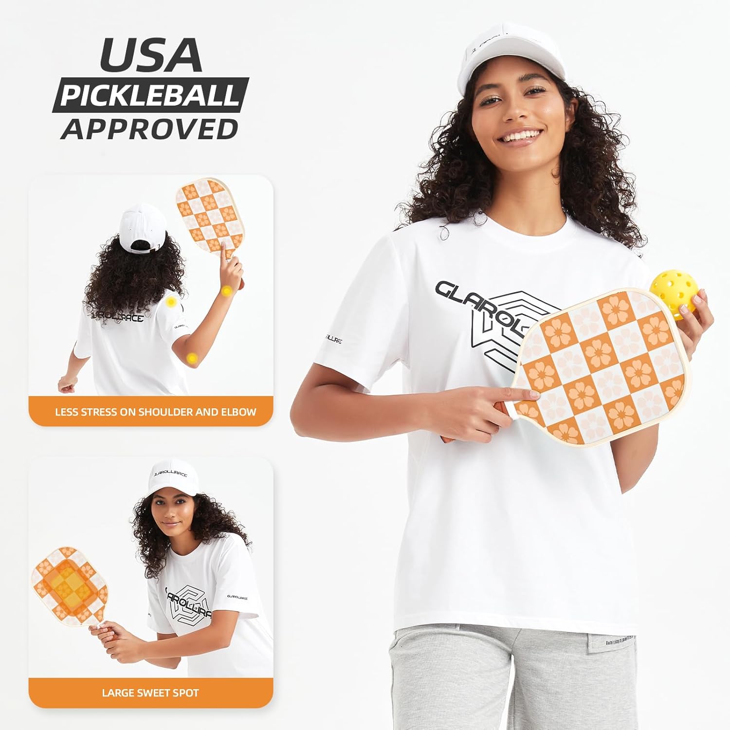 Pickleball Paddles Set of 2 | 4 Pickleball Rackets, USAPA Approved Pickleball Set, Fiberglass | Carbon Fiber Surface & 13 mm PP Honeycomb Core,4 Indoor & Outdoor Pickle Balls - Image 3