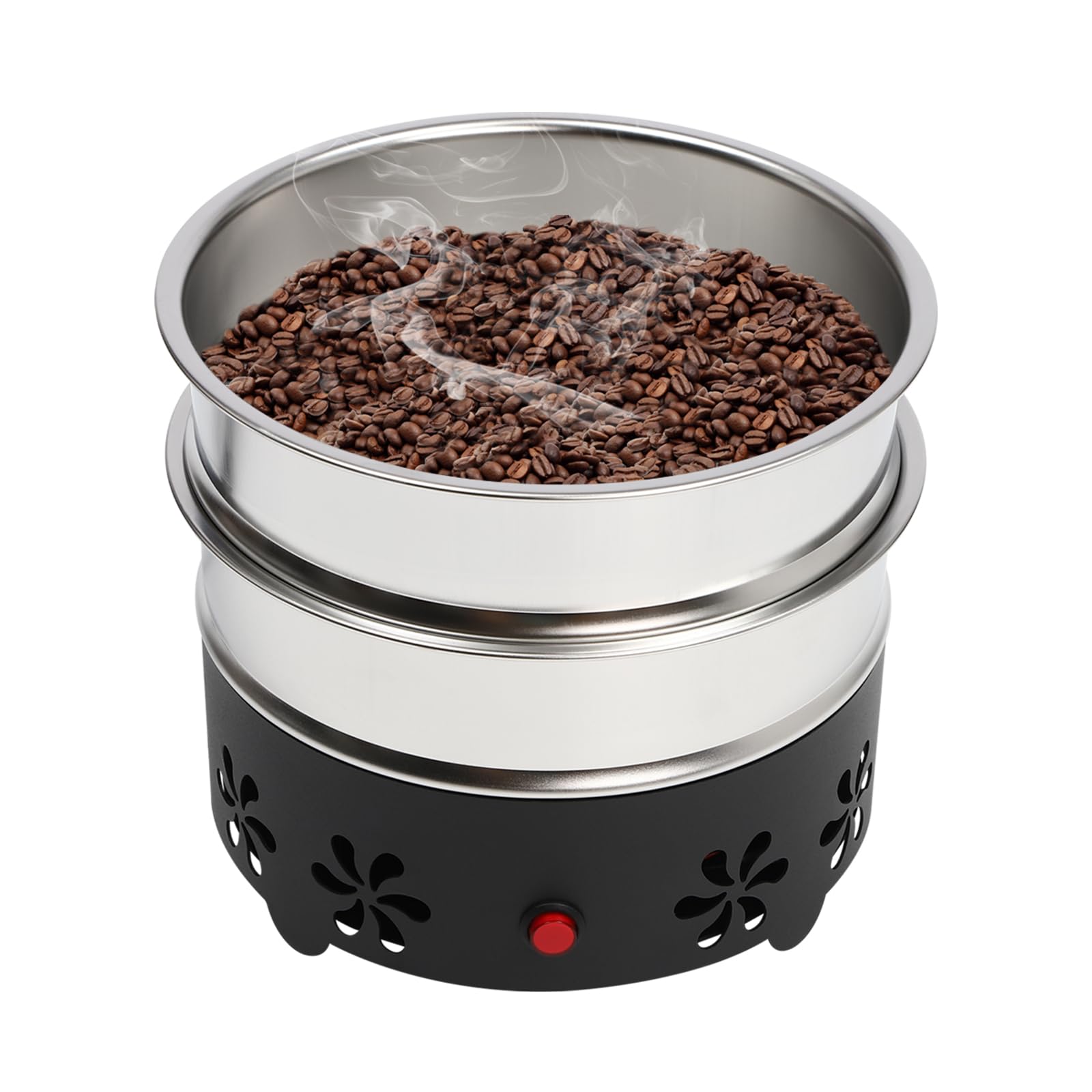 Refroidisseur de grains de café électrique 600 g pour café électrique, machine de refroidissement électronique avec maille en acier inoxydable 304, deux couches pour grains de café, noix et cacahuètes