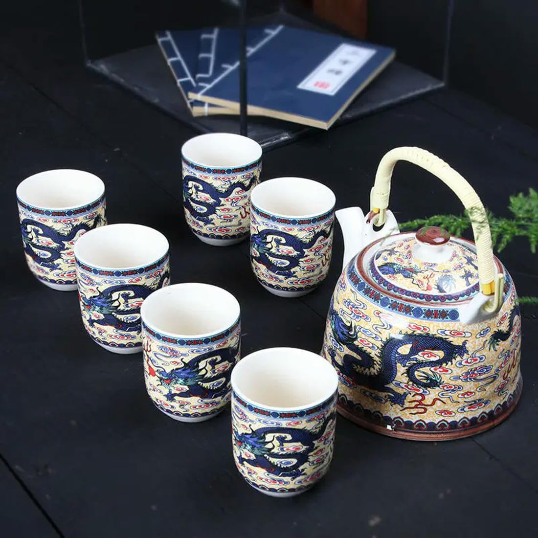 1 garnek 6 filiżanek kreatywny ceramiczny zestaw do herbaty ręcznie robiony dzbanek do herbaty kubek chińska porcelana prezent kung fu herbata kwiatowa herbata biuro podróż teaware