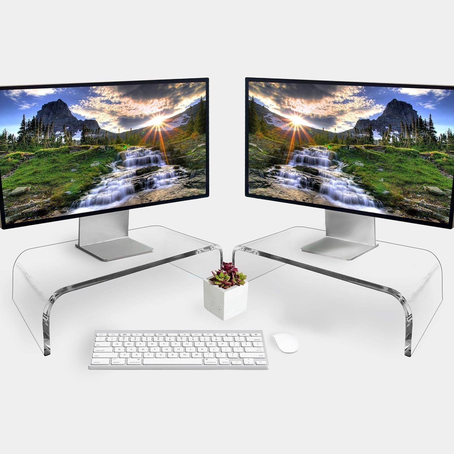Monitorstandaard L acryl 50 x 19.8 x 10.1 cm transparant