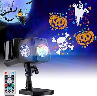 Halloween Christmas Projector Lights Outdoor 26 HD Effects (3D Ocean Wave + Patterns) for Indoor Holiday Halloween Christmas Night Disco Party, RGB + Multicolor