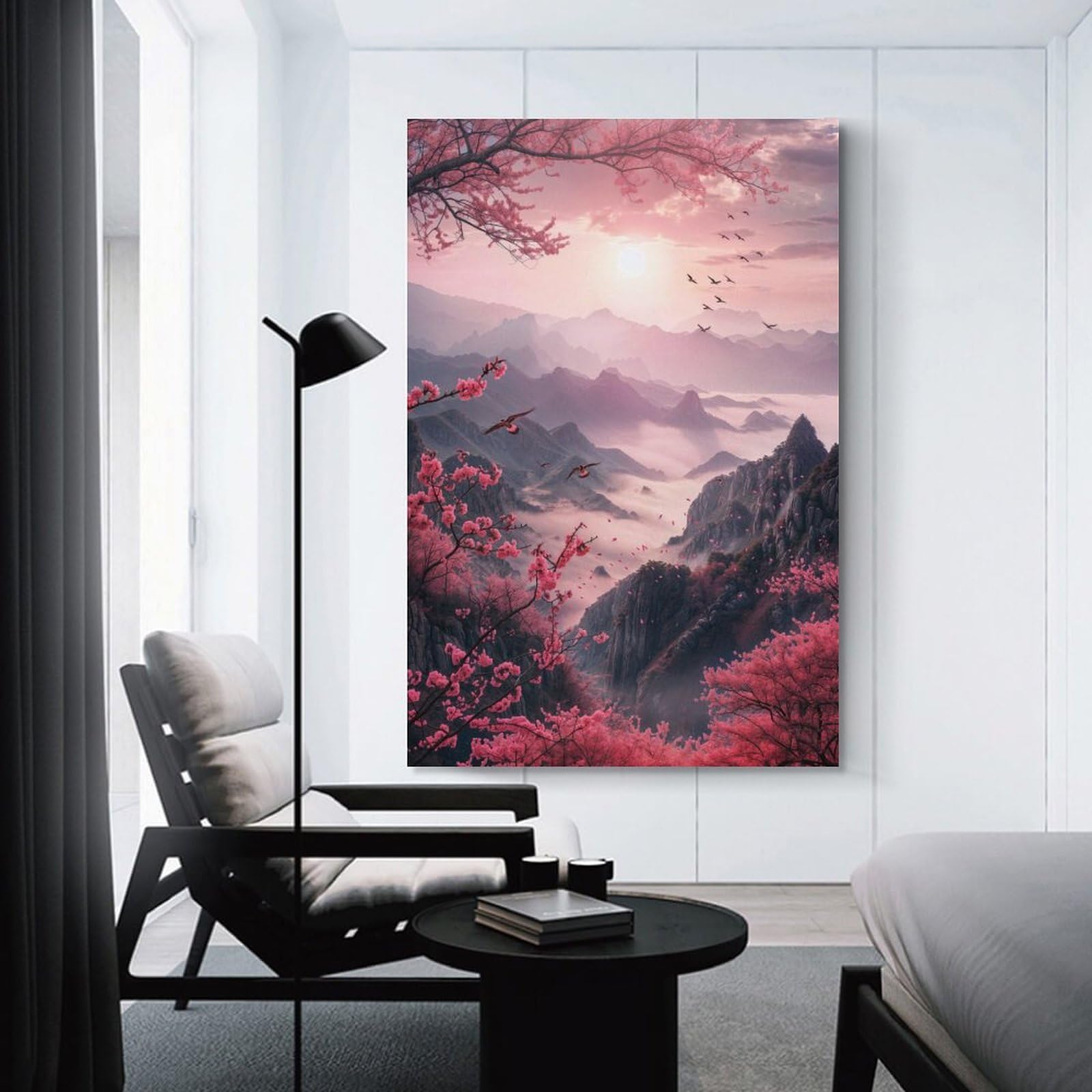 Junmoney Unframe-Japanese Nature Mood Japanese Nature Mood Wall Art Print, 24X36inch(60X90cm), For Sofa Walls, Lounge Or Home Corners, Canvas Styling For A Polished Room Look