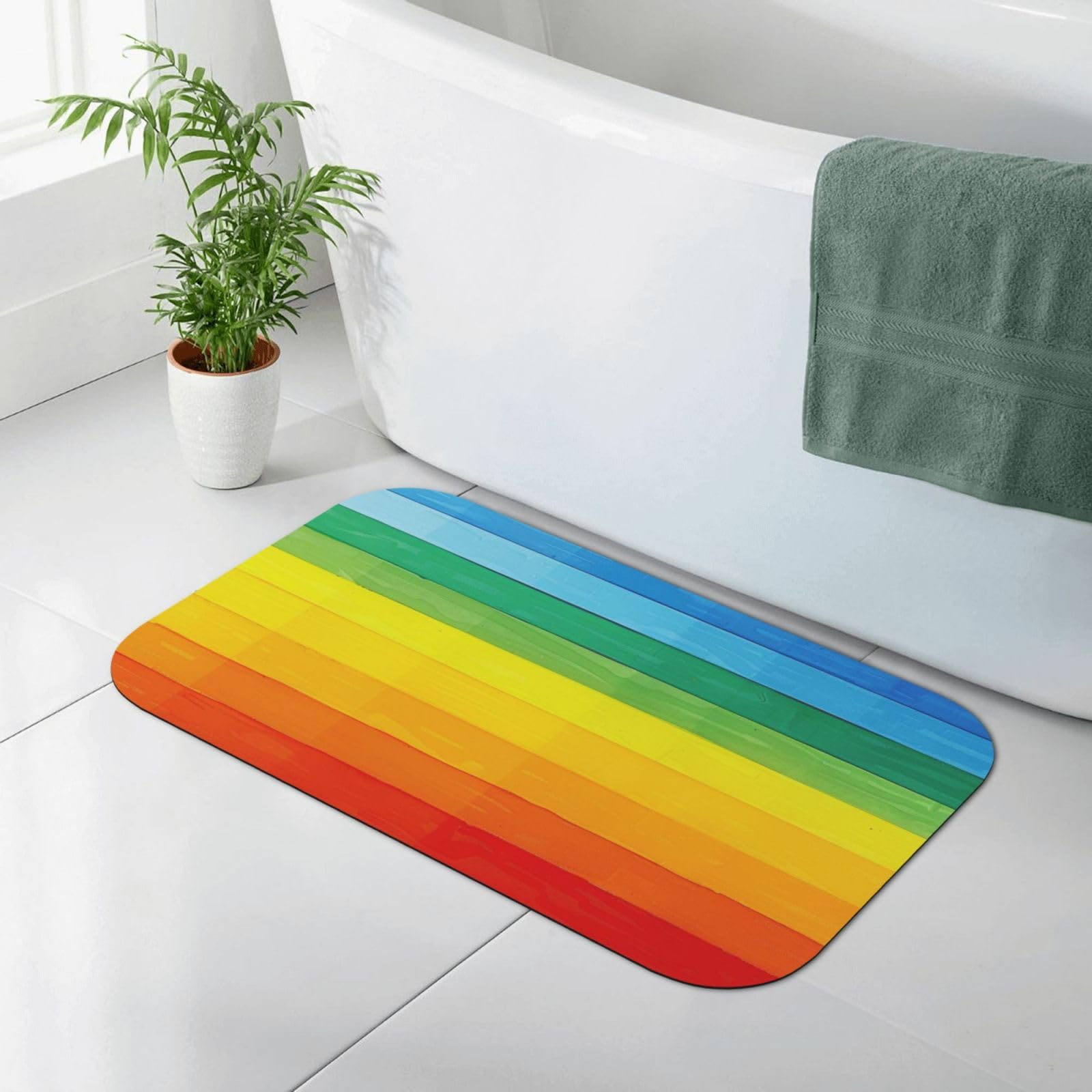 Tapis de salle de bain coloré antidérapant absorbant en diatomée
