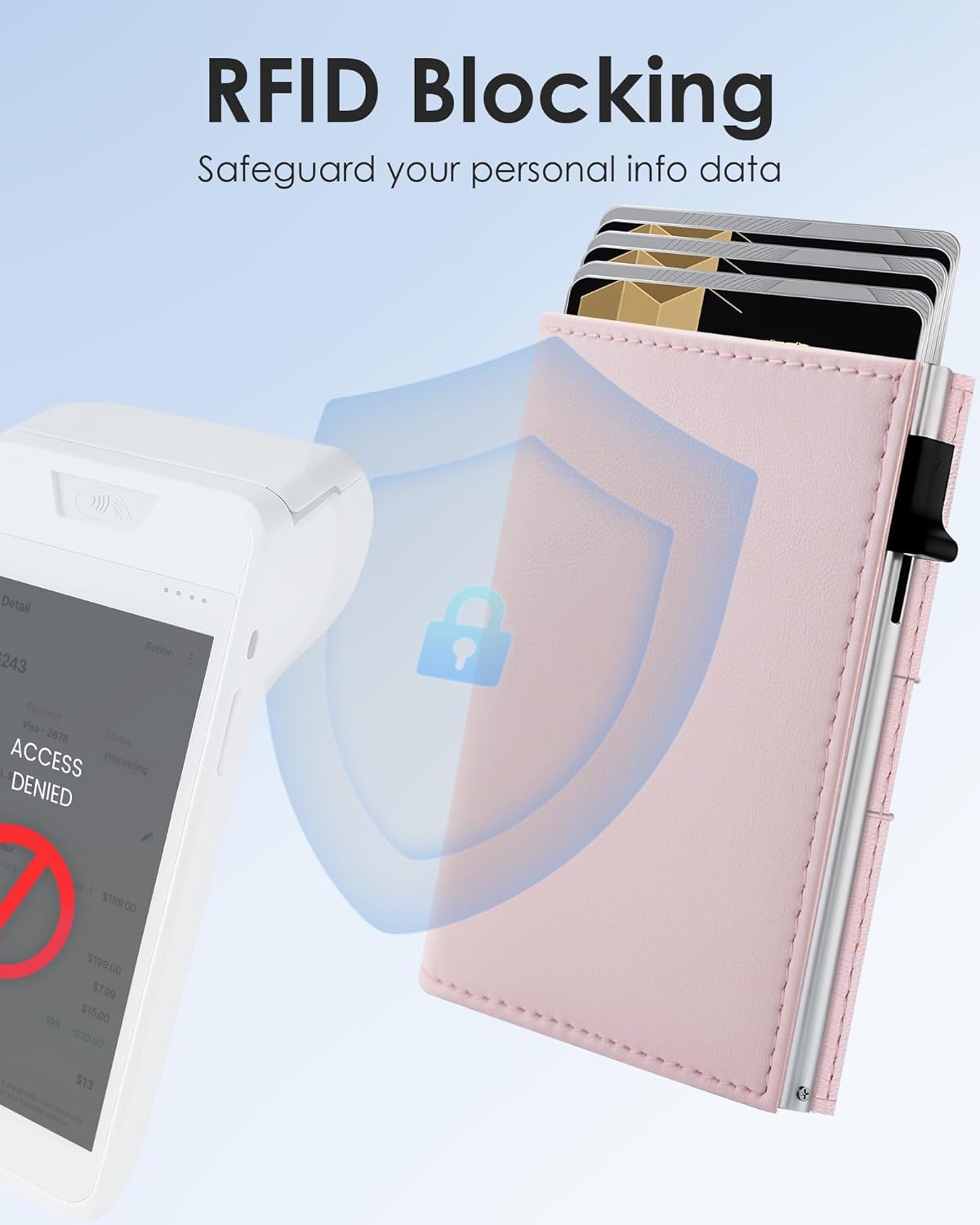 RFID Wallet Women - Small Slim Trifold Wallet Anti-Theft Pop up Card Holder, Minimalist, Ultra Thin, Front Pocket, Premium Leather, 9-11 Cards Capacity | ID Window | Cash Slot - Image 4