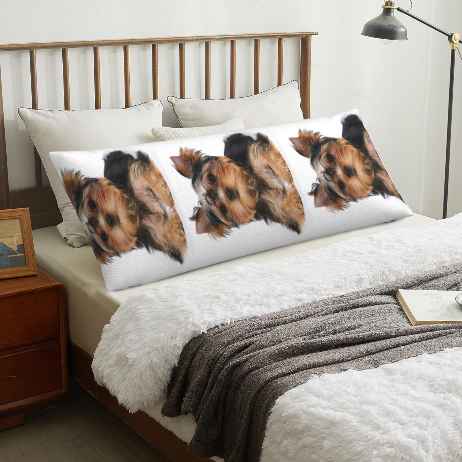 Yorkshire Terrier, Body Pillow Cover with Zipper,Long Body Pillowcase 20 x 60 in