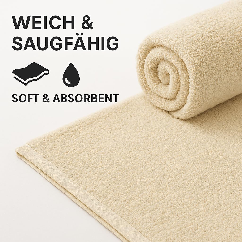 Betz 2 Unidades de Toallas de baño XXL 100cmx200cm Dresden Juego de Toallas de Sauna 100% algodón Color Beige Arena - 1901050