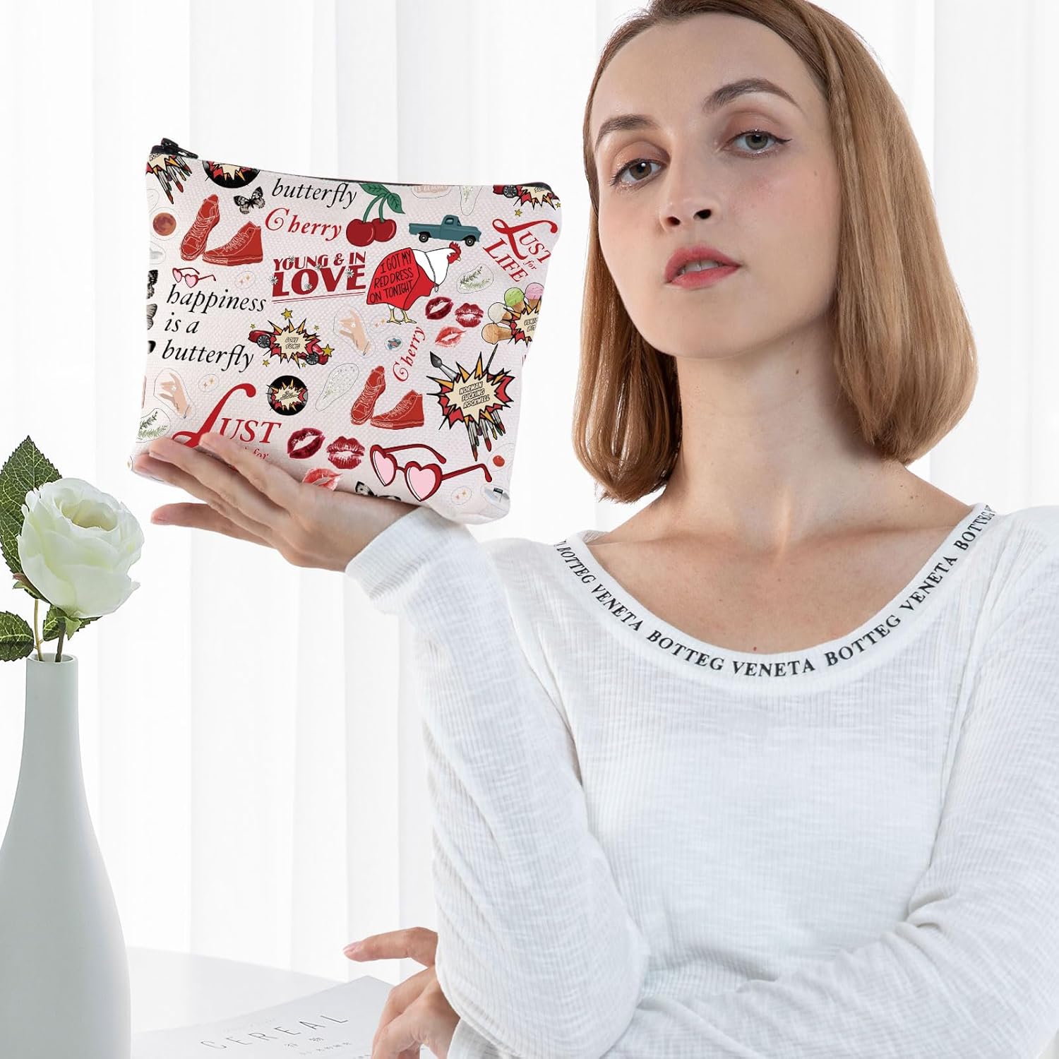 G2TUP Singer Album Cosmetic Makeup Bag Music Lover Gift Song Lyrics Zipper Pouch Bag Singer Concert Merchandise (Happiness Is - Image 5