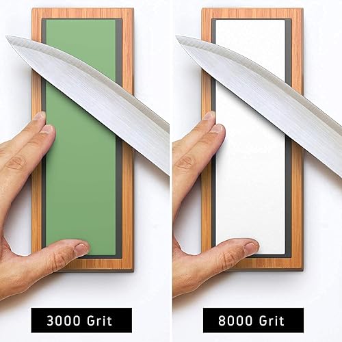 Miniatura 7 de Sharp Pebble Kit de piedras para afilar cuchillos con grano 1000/6000 y 3000/8000 con piedra aplanadora y guía de ángulo