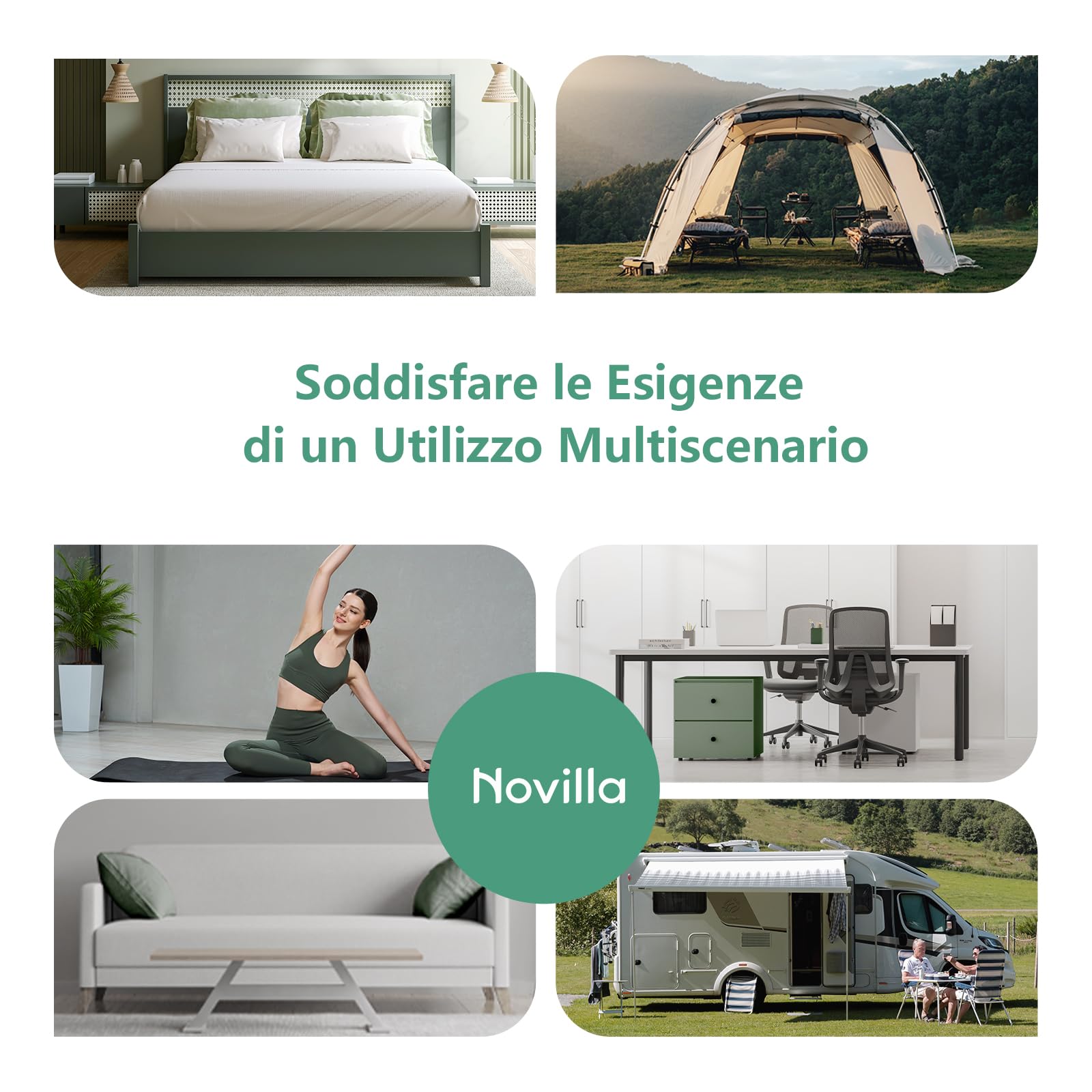 Novilla Materasso Topper 80x190 Altezza 7.5 cm, Coprimaterasso in Schiuma di Fibra, Topper Matrimoniale Assorbente e Traspirante con 4 Angoli Dotato di Cinghie Elastiche