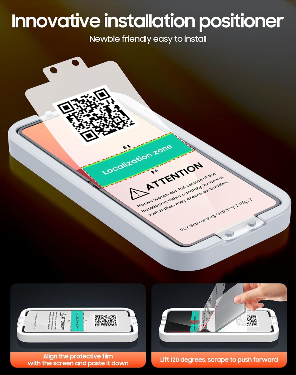 for Samsung Galaxy Flip 7 Case with Privacy Screen Protector and Samsung Galaxy Z Flip 7 2 Packs Inner Screen TPU Protective Film + 2 Packs Outer Screen Tempered Film
