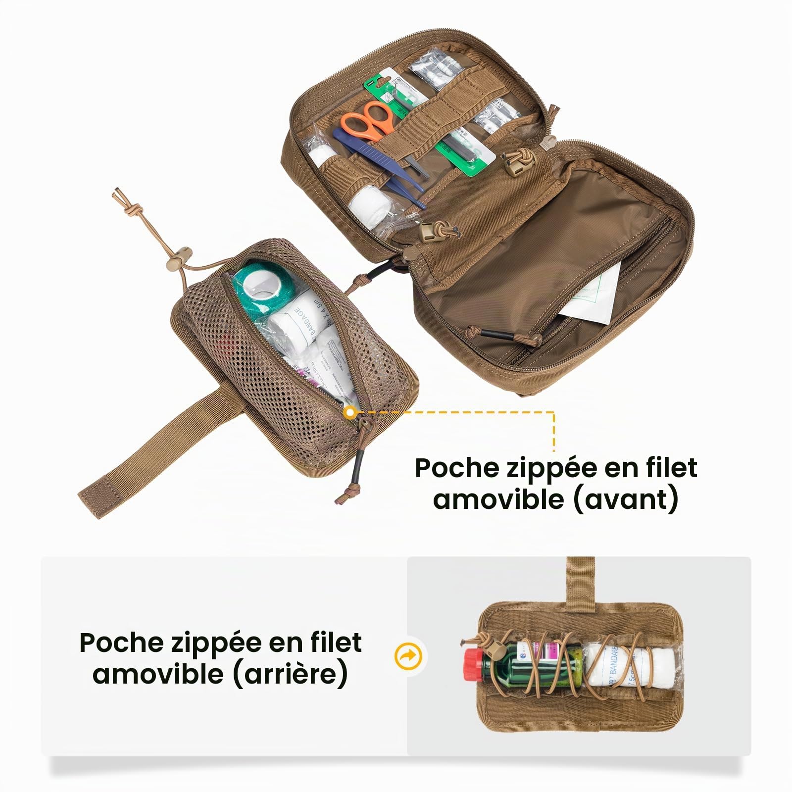 Excellent Elite Spanker Trousse de Secours Vide Poche Tactique IFAK | tactique molle sac médical,sacoche tactique molle,pour médical/escalade/outils de sauvetage