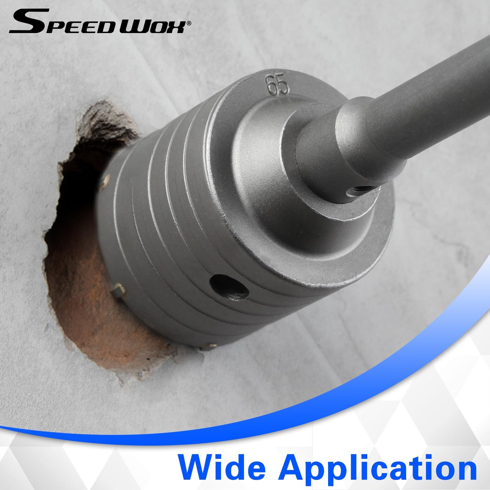 SPEEDWOX 9Pcs SDS Plus Kits de sierra de agujero de hormigón conjuntos de sierra de agujero de mampostería SDS Bits sierra de agujero de carburo 30 40 65 80 100 mm con 2 brocas y varilla SDS Plus &