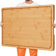 Empune 36 x 24 Extra Large Bamboo Cutting Board, Wooden Chopping Board for Kitchen, Stove Top Cover Large Charcuterie Board, Over the Sink Cutting Board, 5XL