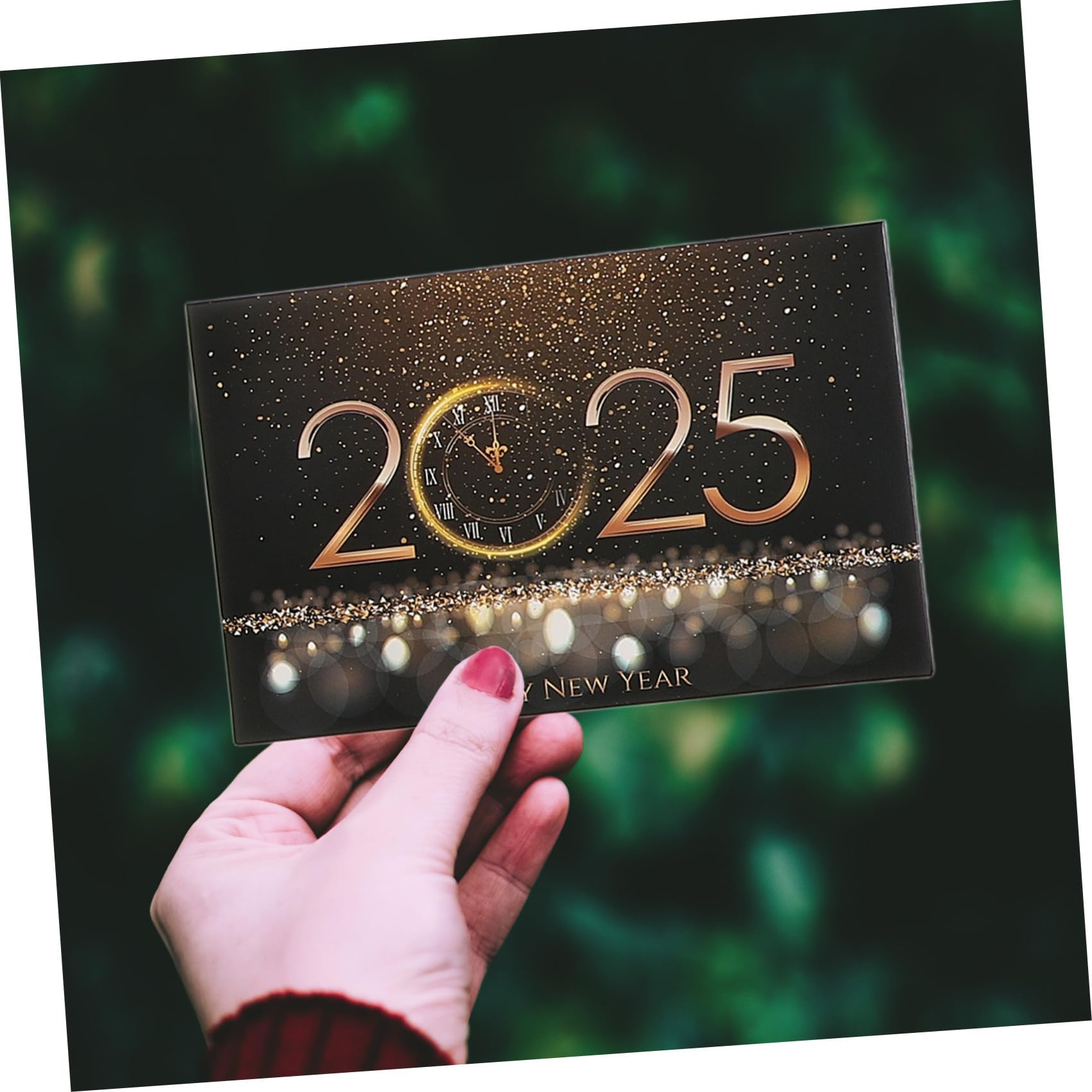 5 Sätze Neujahrsgrußkarten mit Umschlägen und Happy Year Stickern Vielseitige Faltkarten für Party Deko Familienfeiern und Persönliche Grüße Stilvolles Design Handschriftlich
