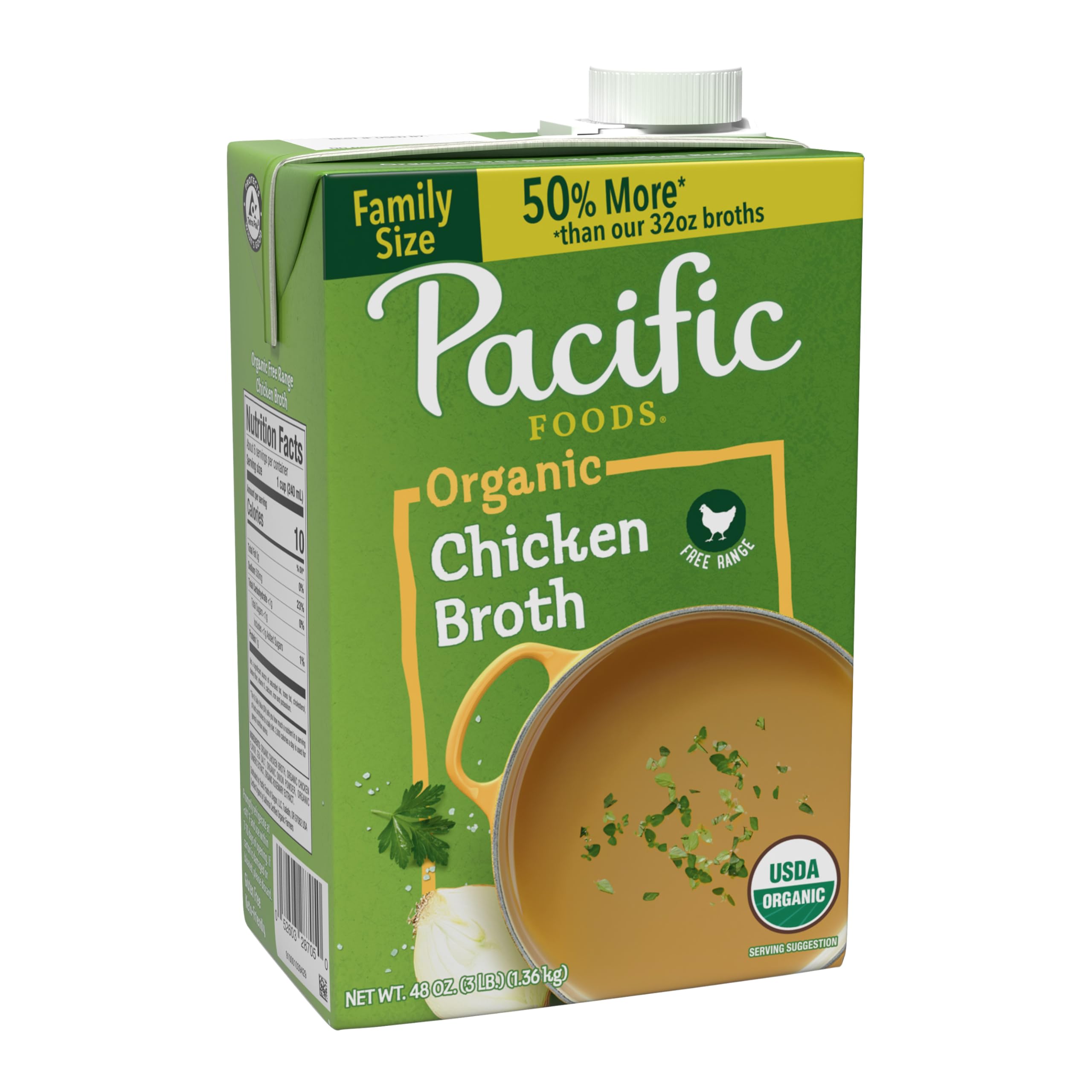 Organic Chicken Broth, 48 oz Carton
