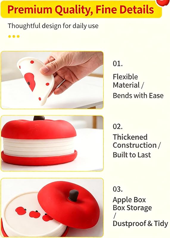 ChayWillow Apple-Shaped Silicone Coaster Set – product photo 8 of 9