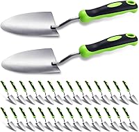 Yaocom 16-Pack Heavy Duty Aluminum Garden Trowels - Rust-Resistant Wide Shovels with Soft TPR Handles for Digging & Planting (Green)