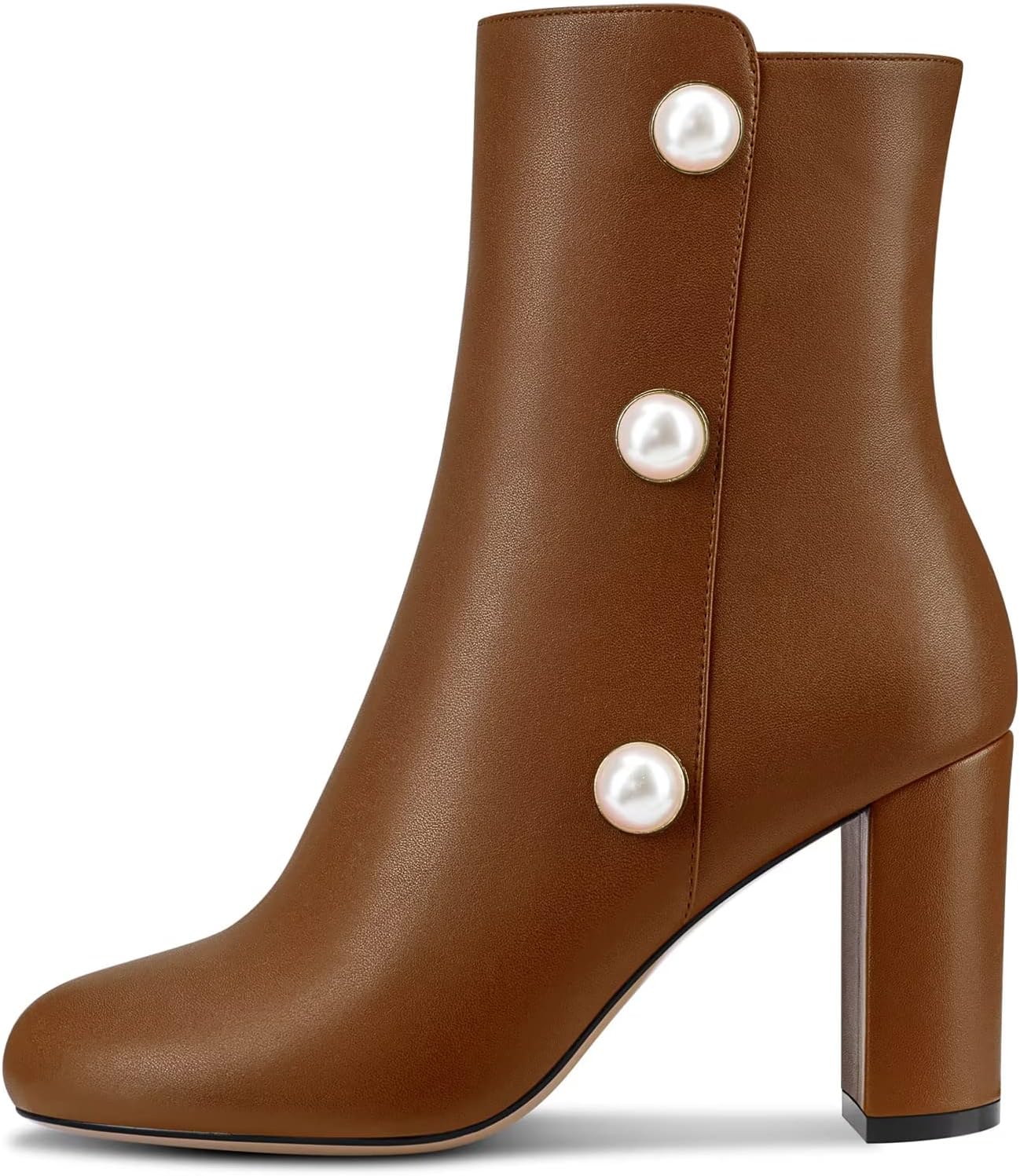 Castamere Women Chunky Block High Heel Round Toe Ankle Boots Short Bootie Zipper Diamond Crystal Wedding Office Sexy Dress 3.3 Inches Heels Boots