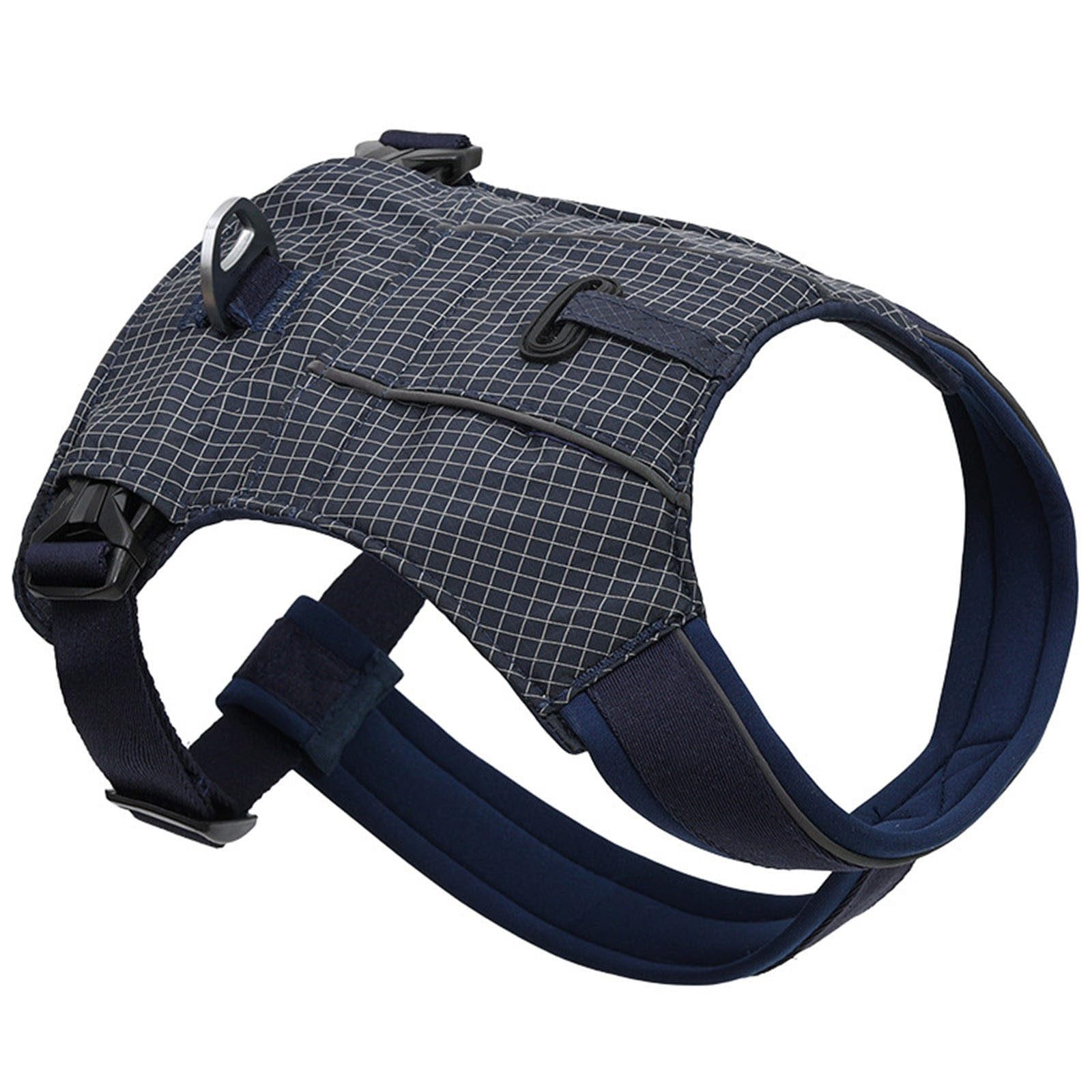 Pettorina riflettente per cuccioli e gatti, Navy blue L | Gilet imbottito morbido regolabile con sicurezza riflettente per addestramento animali domestici, uscite
