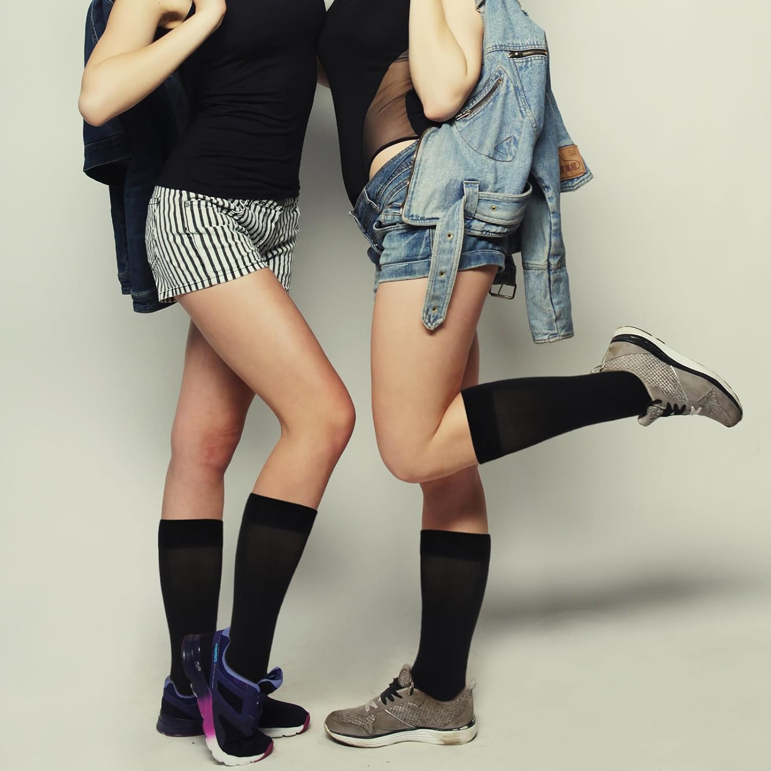 Black Knee High Sock 6 Pairs Silky Opaque Dress Socks Women Girls Stretchy Nylon Black Trouser Socks for Women Size 5-11 Comfort School Uniform - Image 5