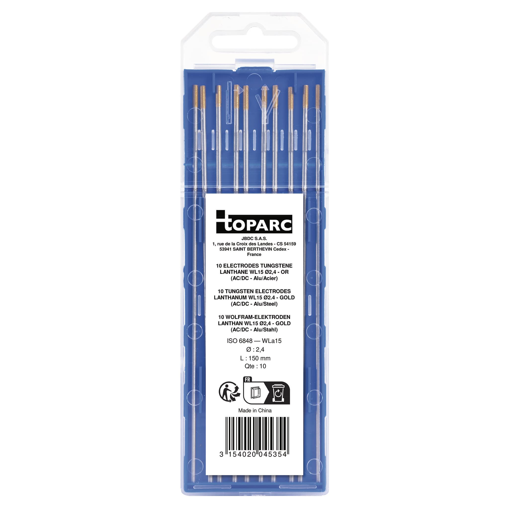 GYS 045354 Tungsten Electrodes Diameter 2.4 mm Gold for AC/DC 