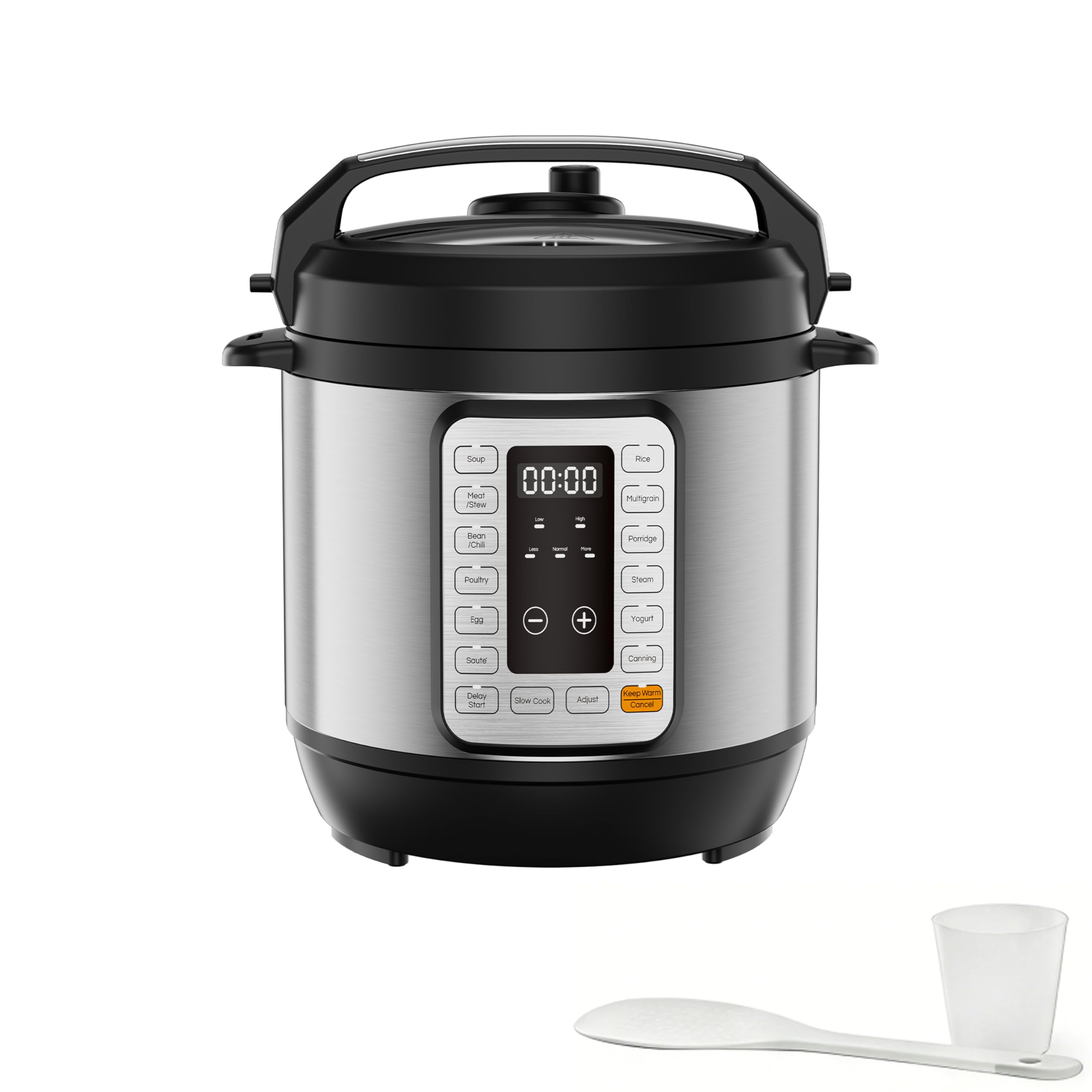 Simple Deluxe 8QT Electric Pressure Cooker, 16-in-1 &amp; Non-Stick Stainless Steel Multi Cooker with 12 Presets for Slow Cook, Meat Stew, Steam, Sauté, Canning, Yogurt Maker, Dishwasher Safe, Silver