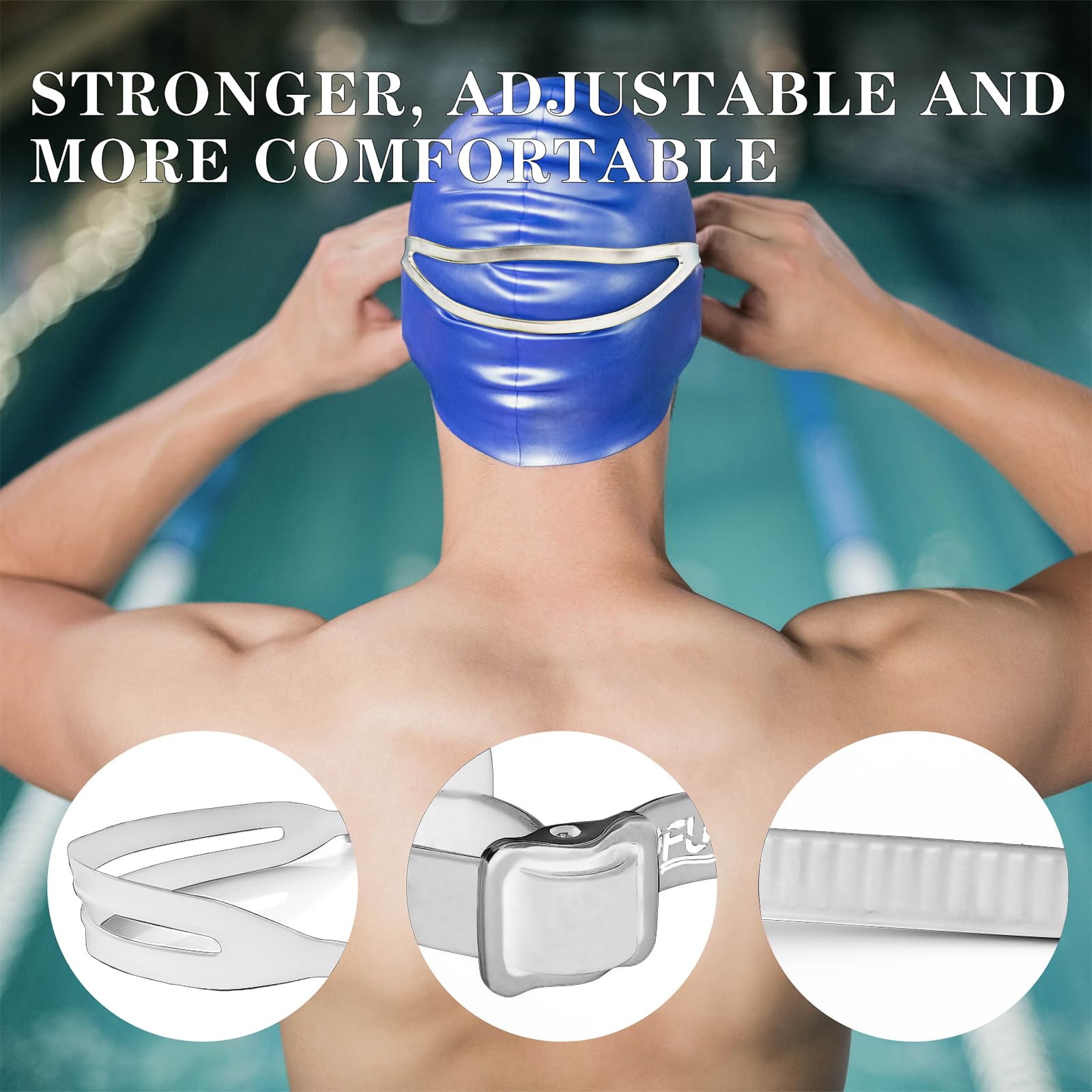 Occhialini da nuoto per adulti, senza perdite, anti nebbia, anti UV, per uomini e donne, visione chiara