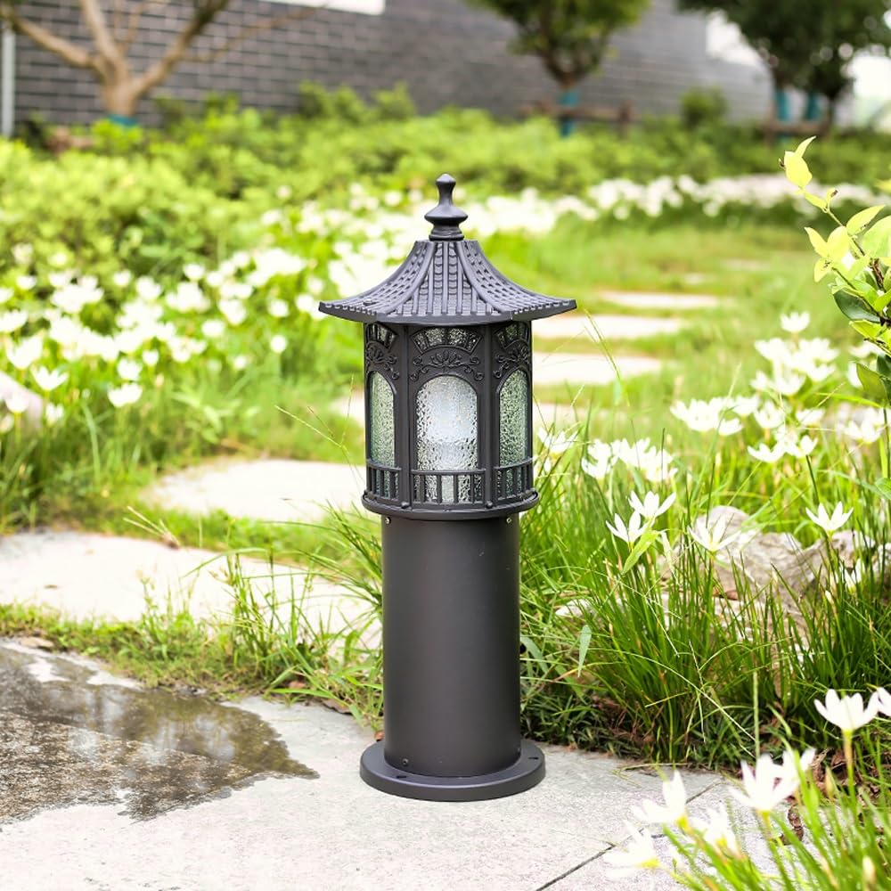 Lampa słupkowa ze szkła z czarnego diamentu