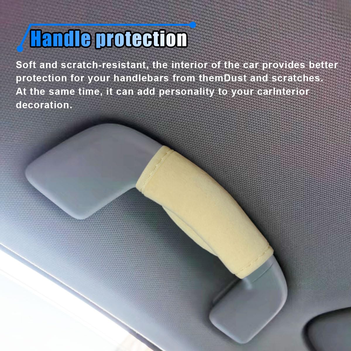 2PCS Car Grab Handle Cover Soft Plush Car Grip Gloves Auto Inner Door Pull Handle Cover Anti-Scratch Car — view 4