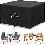 Kipiea 600D Patio housses de meubles d'hiver imperméables, housses d'ensemble de meubles pour chaises de table, housse de canapé extérieur robuste avec anti UV et pas de larmes, pas de fade (98" L x 98" W x 36" H)