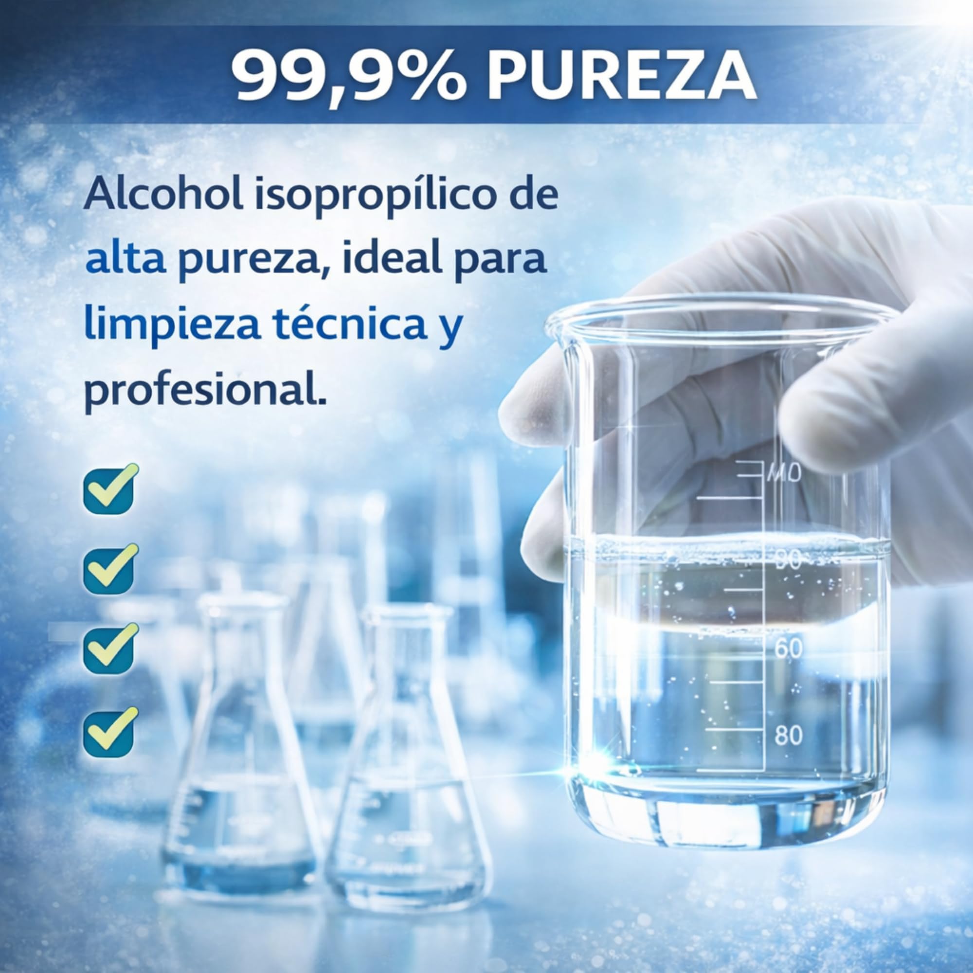 Alcohol Isopropílico 99,9% Puro 1 Litro Limpieza Electrónica Óptica