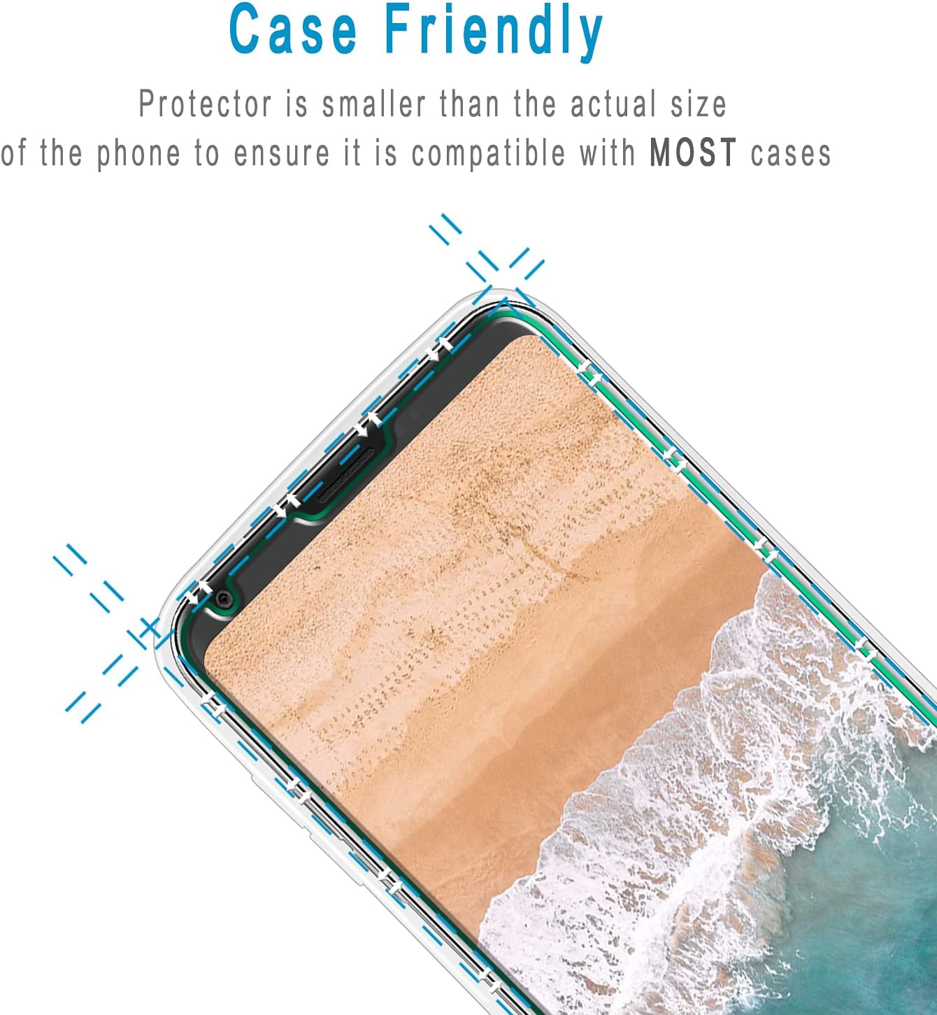 HPTech [2-Pack] Screen Protector for LG V30, V30 Plus, V30s ThinQ, V30s Plus ThinQ, V35 ThinQ Tempered Glass, Anti Scratch, Bubble Free, Case Friendly