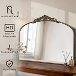 Micasso Grand miroir arqué, 29 * 36 Inch Bronze Traditionnel Vintage Ornate Baroque Grand Miroir Style antique Miroirs muraux pour entrée, Cheminée, Salon, Hallway, Salle de bains