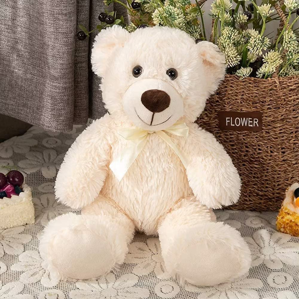 MorisMos 35cm Orso Peluche Set, 3Pcs Marrone Orsetto di Peluche Piccolo, Kawaii Orsacchiotto Peluche Morbido Teddy Bear Regalo per Bambino Fidanzata Natale Compleanno