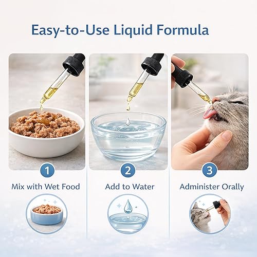 Miniatura 5 de Gotas probióticas avanzadas para gatos, apoya la salud digestiva e inmunológica, fórmula líquida fácil de usar, sabor a tocino, funciona para todos