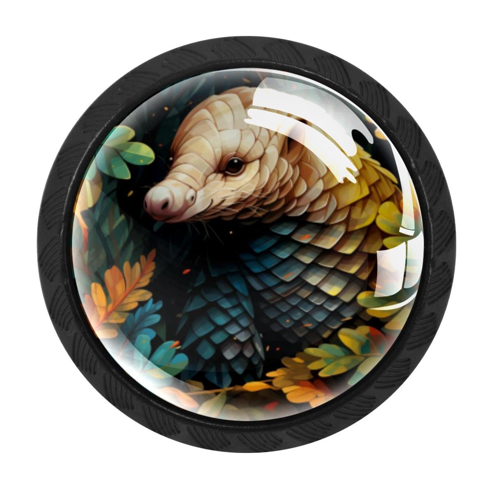 CHENZZZZ 4 Pack Black Pangolin Kitchen Handles, Cabinet Pulls Hardware for Cupboard Drawer Knobs Dresser Pulls