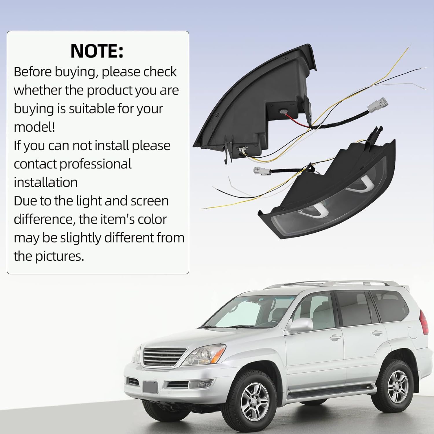Fog Lights Assembly LED Fits For Lexus GX470 2003-2009 4.7L V8 Daytime Running Lights LH RH Left Right SAMR15102BK